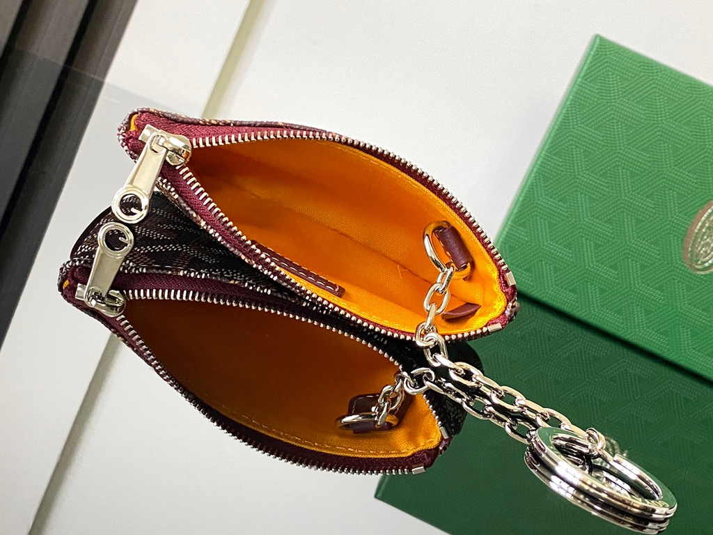 Goyard Sénat Nano Key Pouch 3317 Wine Red Goyardine Canvas