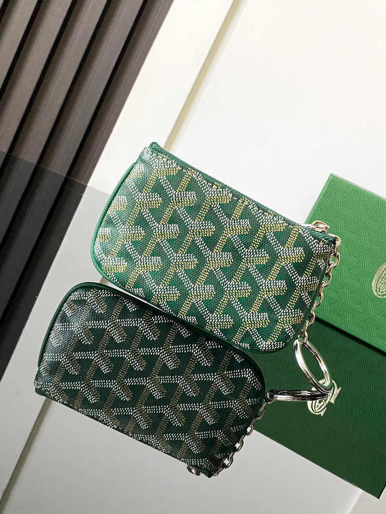 Goyard Sénat Nano Key Pouch 3317 Green Goyardine Canvas