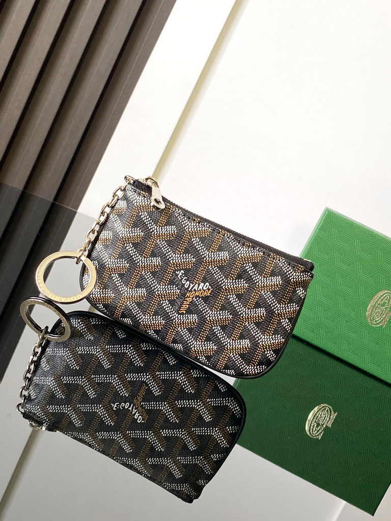 Goyard Sénat Nano Key Pouch 3317 Black Goyardine Canvas