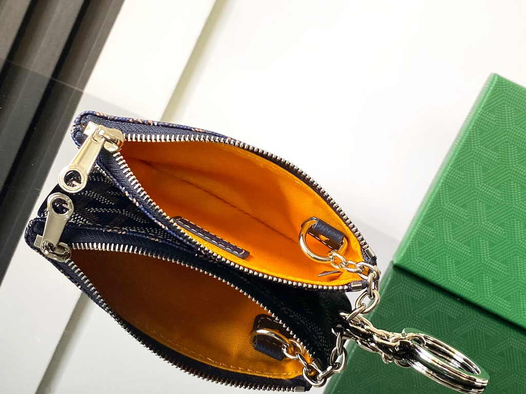 Goyard Sénat Nano Key Pouch 3317 Navy Blue Goyardine Canvas