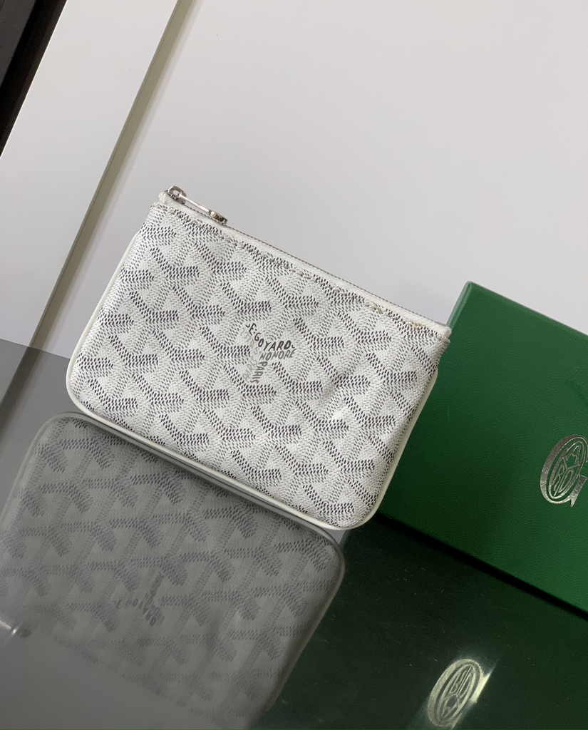 Goyard Sénat Nano Key Pouch 1061XS White Goyardine Canvas