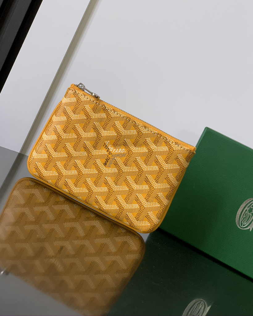Goyard Sénat Nano Key Pouch 1061XS Yellow Goyardine Canvas