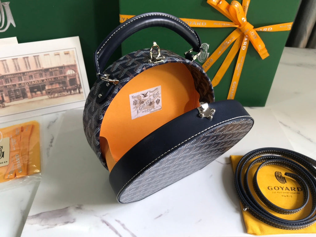 Goyard The Alto Hatbox Trunk Bag GY020381 Navy Blue