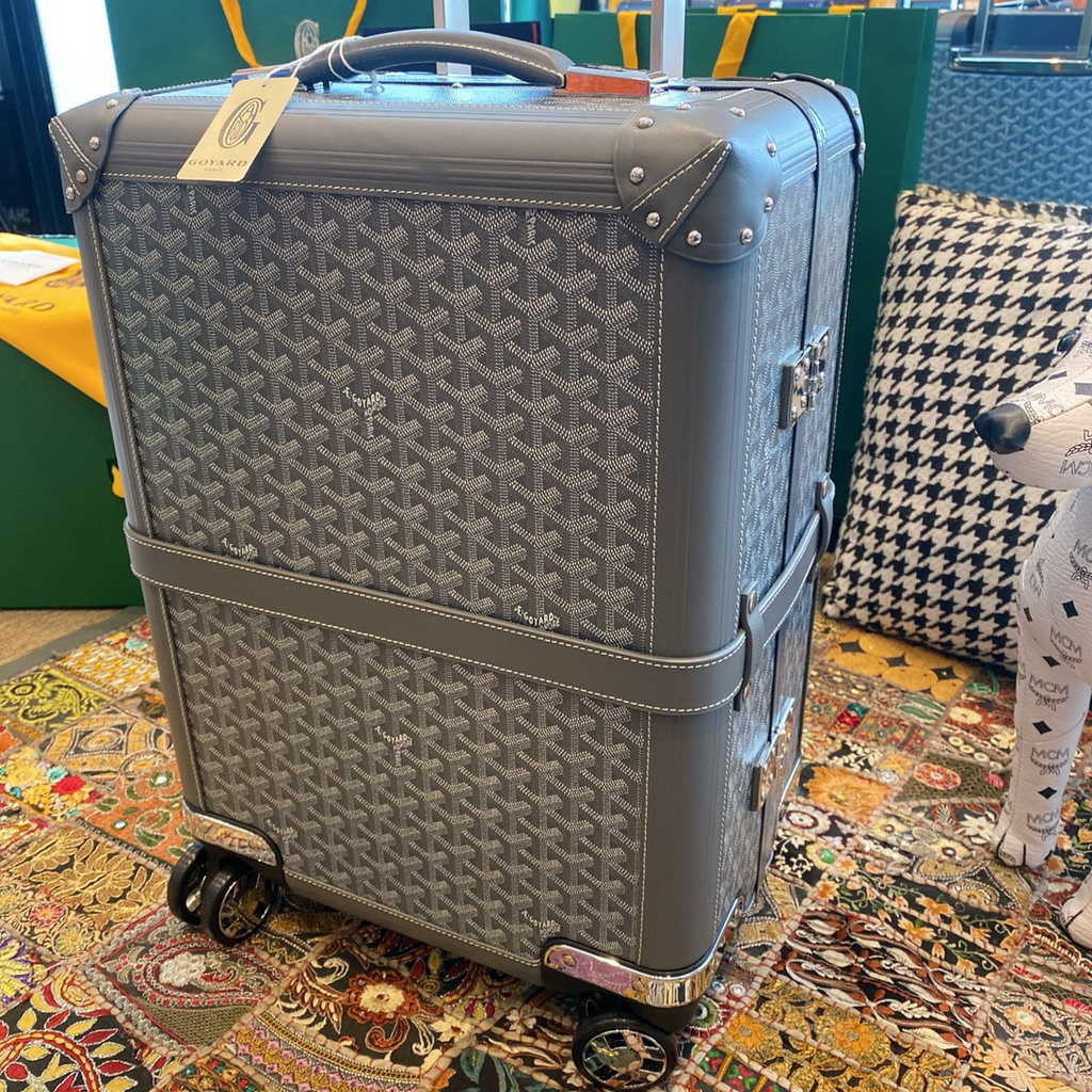 Goyard Travel Luggage 20 inch Gray Leather