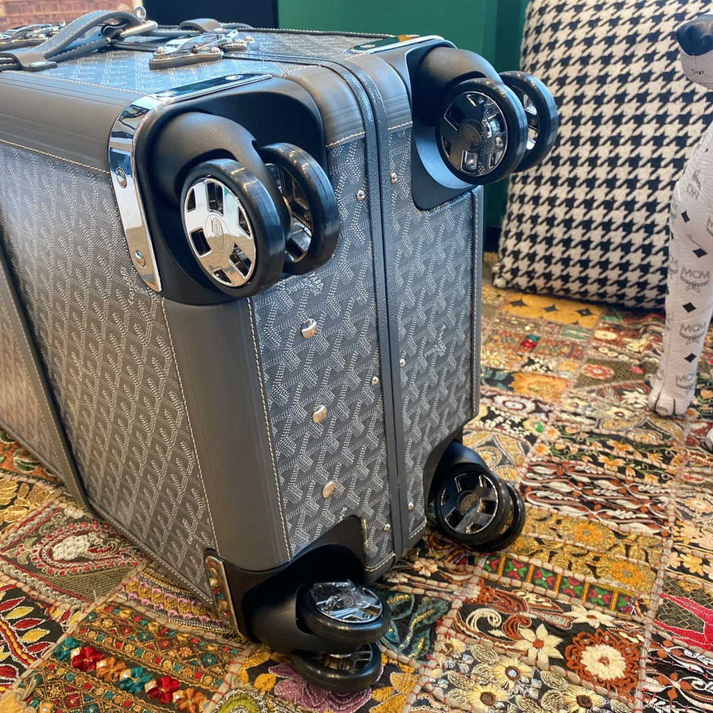 Goyard Travel Luggage 20 inch Gray Leather