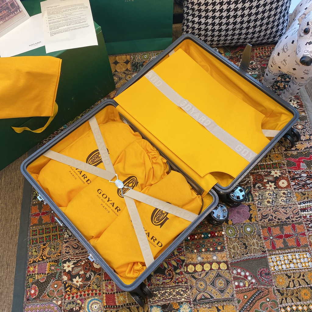 Goyard Travel Luggage 20 inch Gray Leather