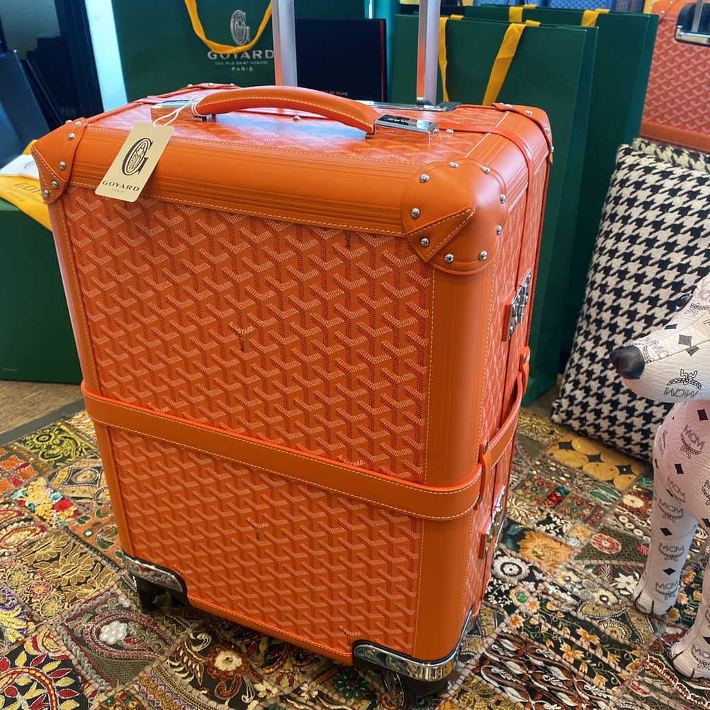 Goyard Travel Luggage 20 inch Orange Leather