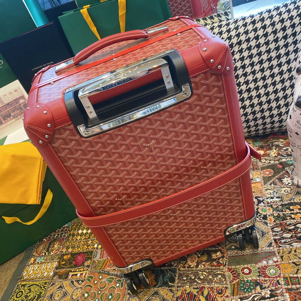 Goyard Travel Luggage 20 inch Red Leather