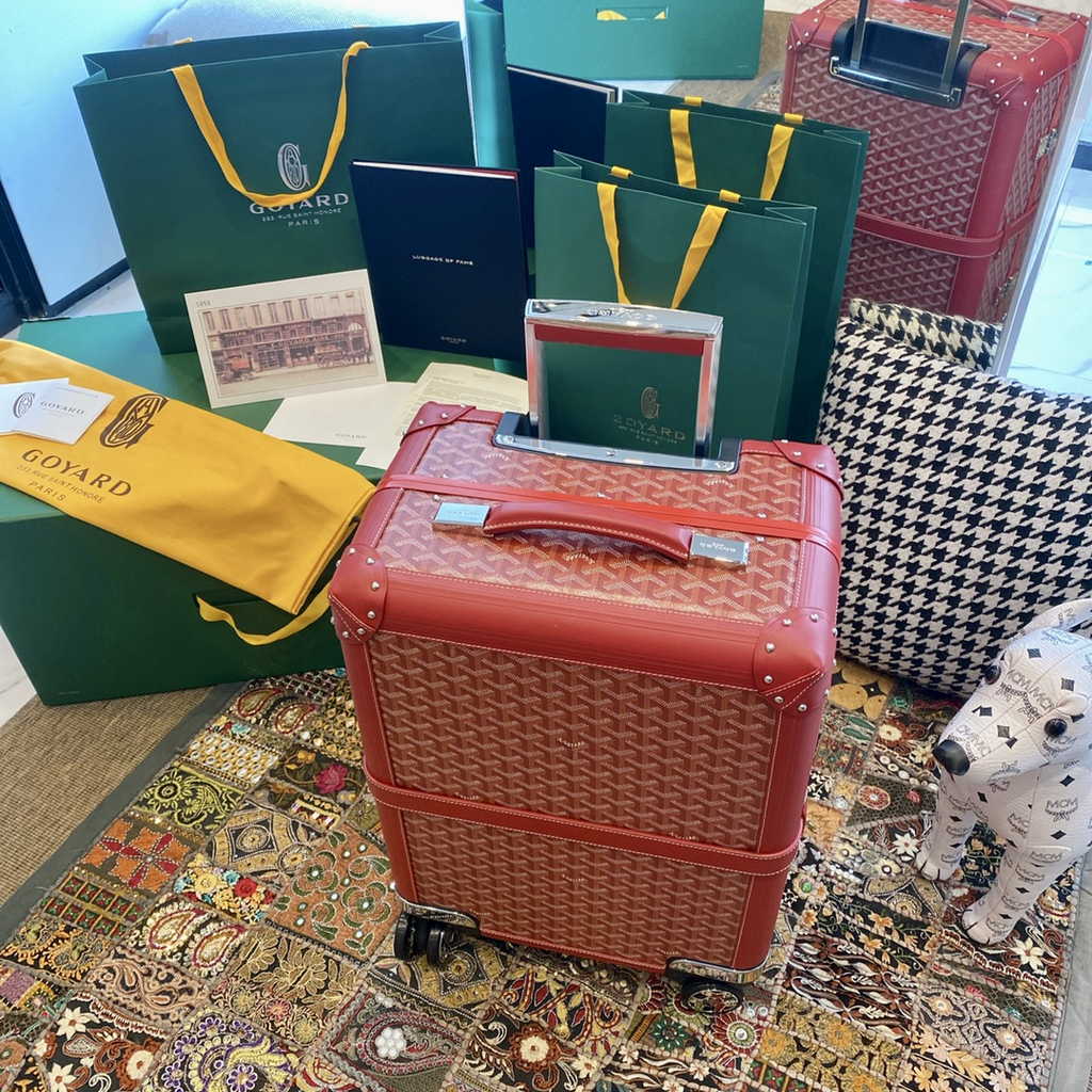 Goyard Travel Luggage 20 inch Red Leather
