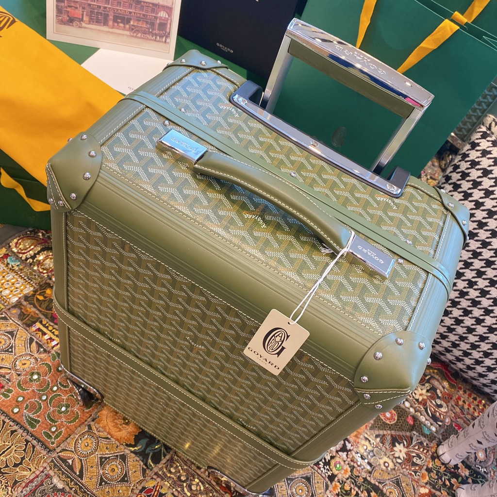 Goyard Travel Luggage 20 inchd Dark Green Leather