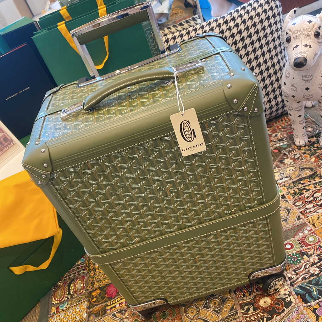 Goyard Travel Luggage 20 inchd Dark Green Leather