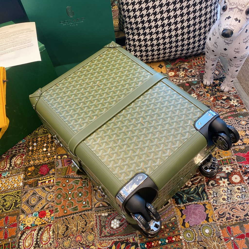 Goyard Travel Luggage 20 inchd Dark Green Leather