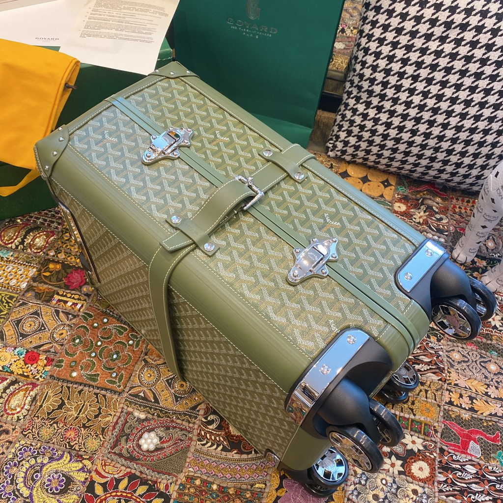 Goyard Travel Luggage 20 inchd Dark Green Leather
