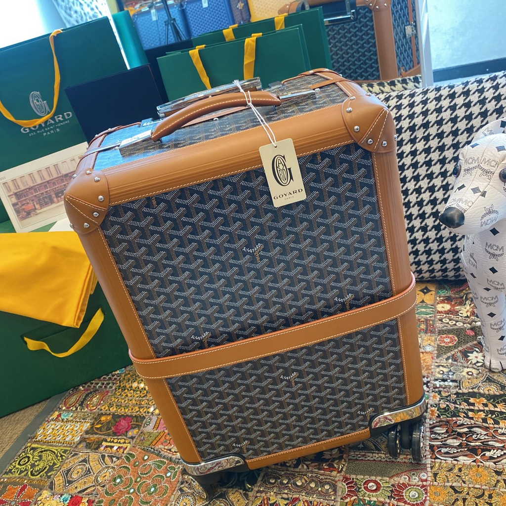 Goyard Travel Luggage 20 inchd Tan Leather
