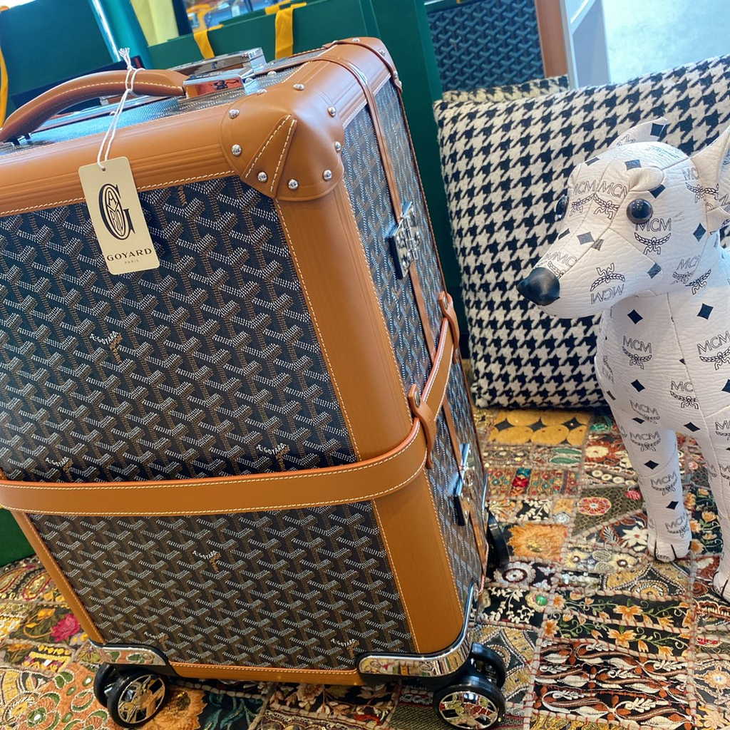 Goyard Travel Luggage 20 inchd Tan Leather
