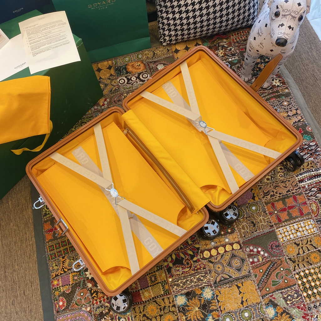 Goyard Travel Luggage 20 inchd Tan Leather