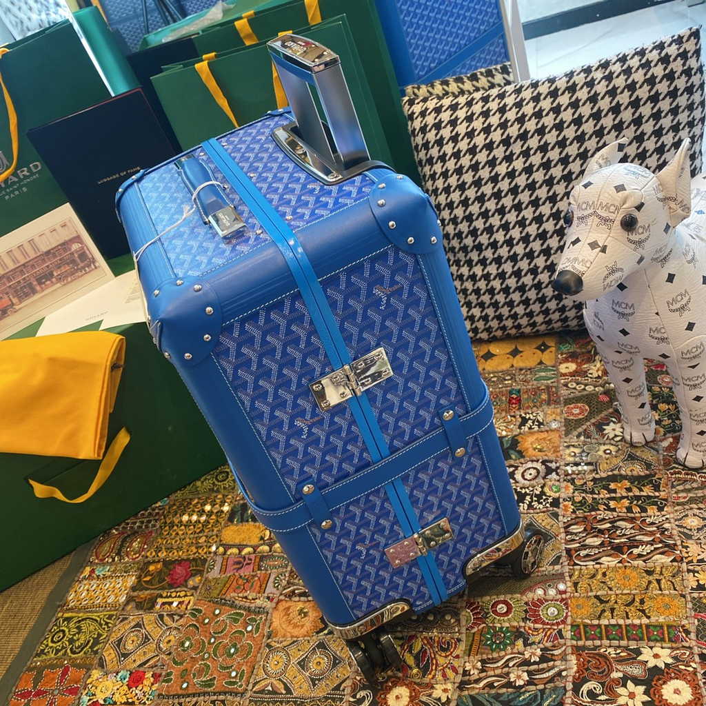 Goyard Travel Luggage 20 inchd Blue Leather