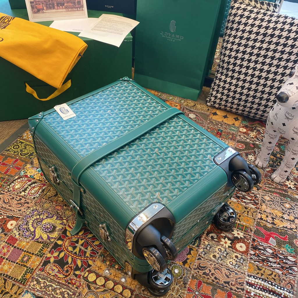 Goyard Travel Luggage 20 inchd green Leather