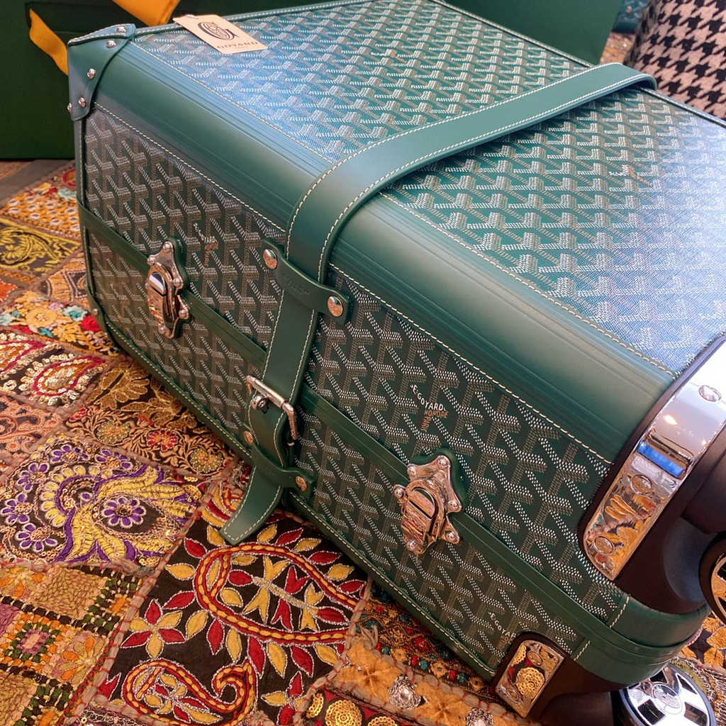 Goyard Travel Luggage 20 inchd green Leather