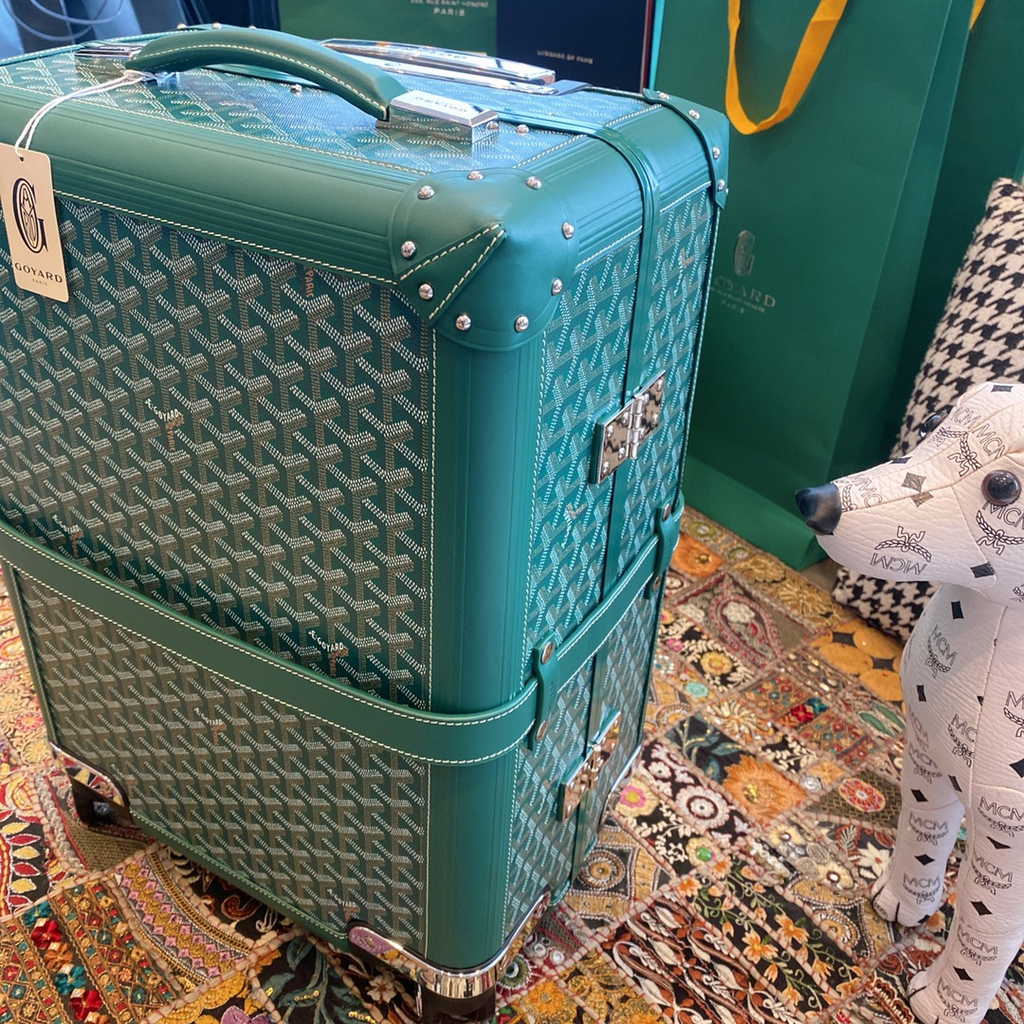 Goyard Travel Luggage 20 inchd green Leather