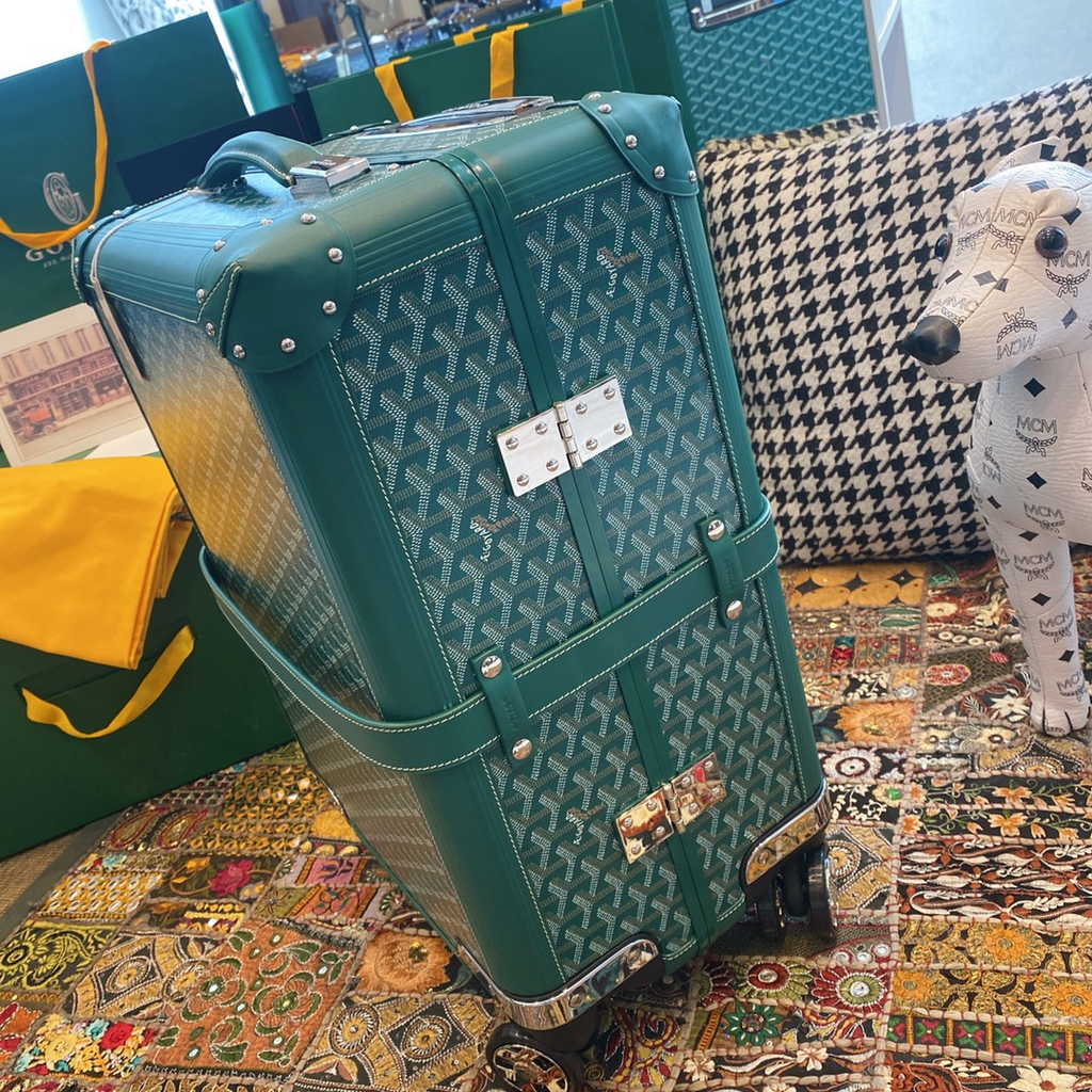 Goyard Travel Luggage 20 inchd green Leather