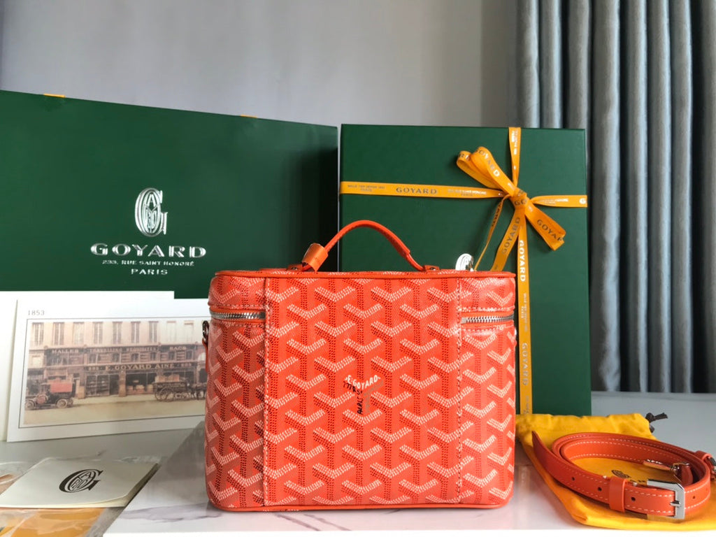 Goyard Vanity Case GY020185 Goyardine Canvas Orange