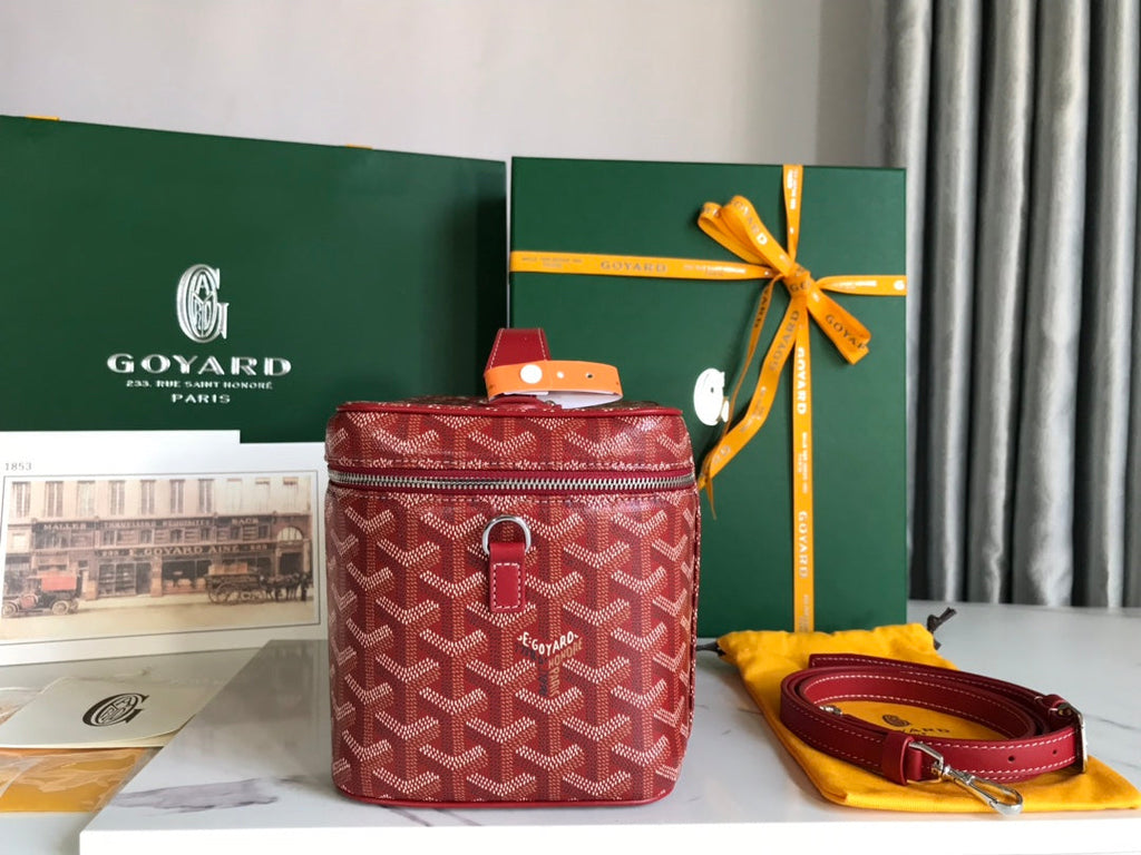 Goyard Vanity Case GY020185 Goyardine Canvas Red