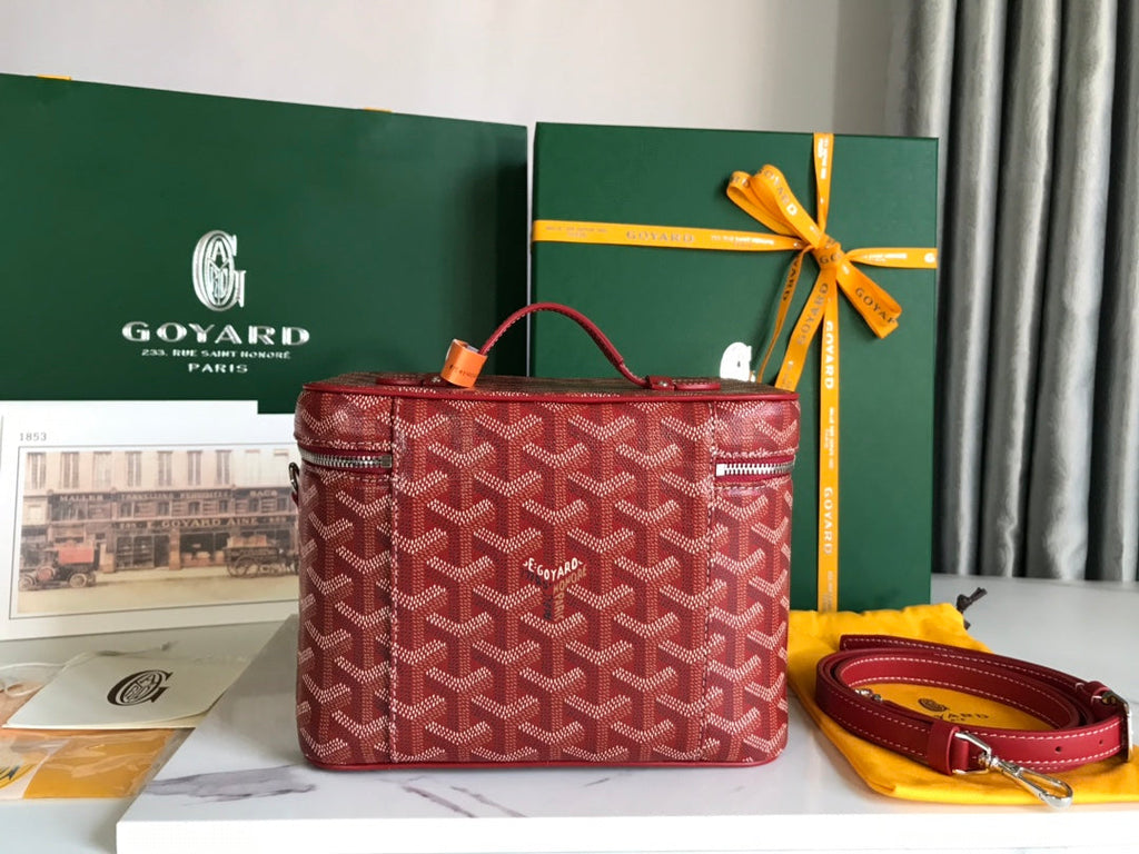 Goyard Vanity Case GY020185 Goyardine Canvas Red