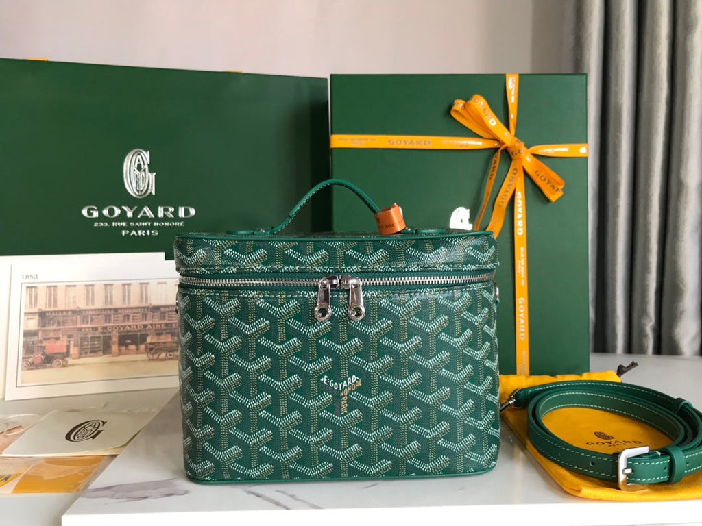 Goyard Vanity Case GY020185 Goyardine Canvas Green