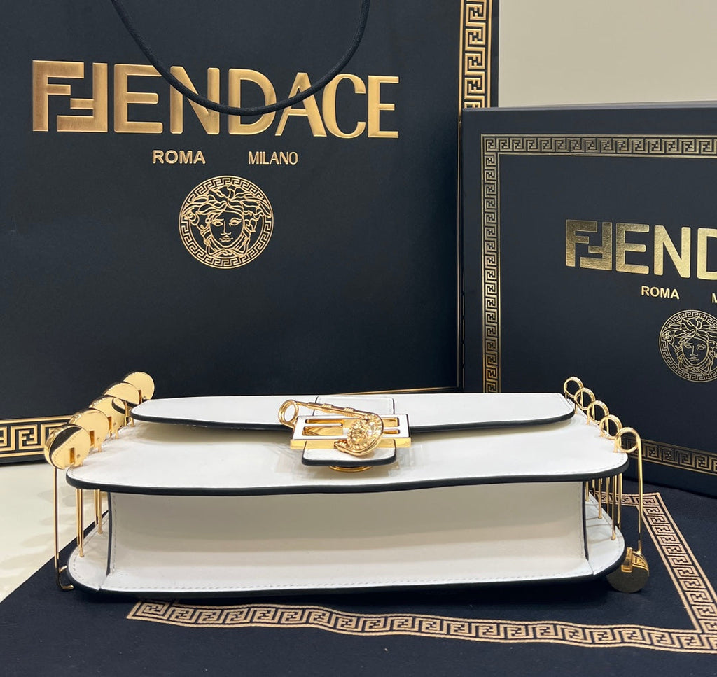 Fendi x Versace Fendace Brooch Baguette NM Bag 8BS068 White - Default Title - View 4