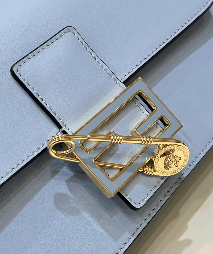 Fendi x Versace Fendace Brooch Baguette NM Bag 8BS068 Blue - Default Title - View 4
