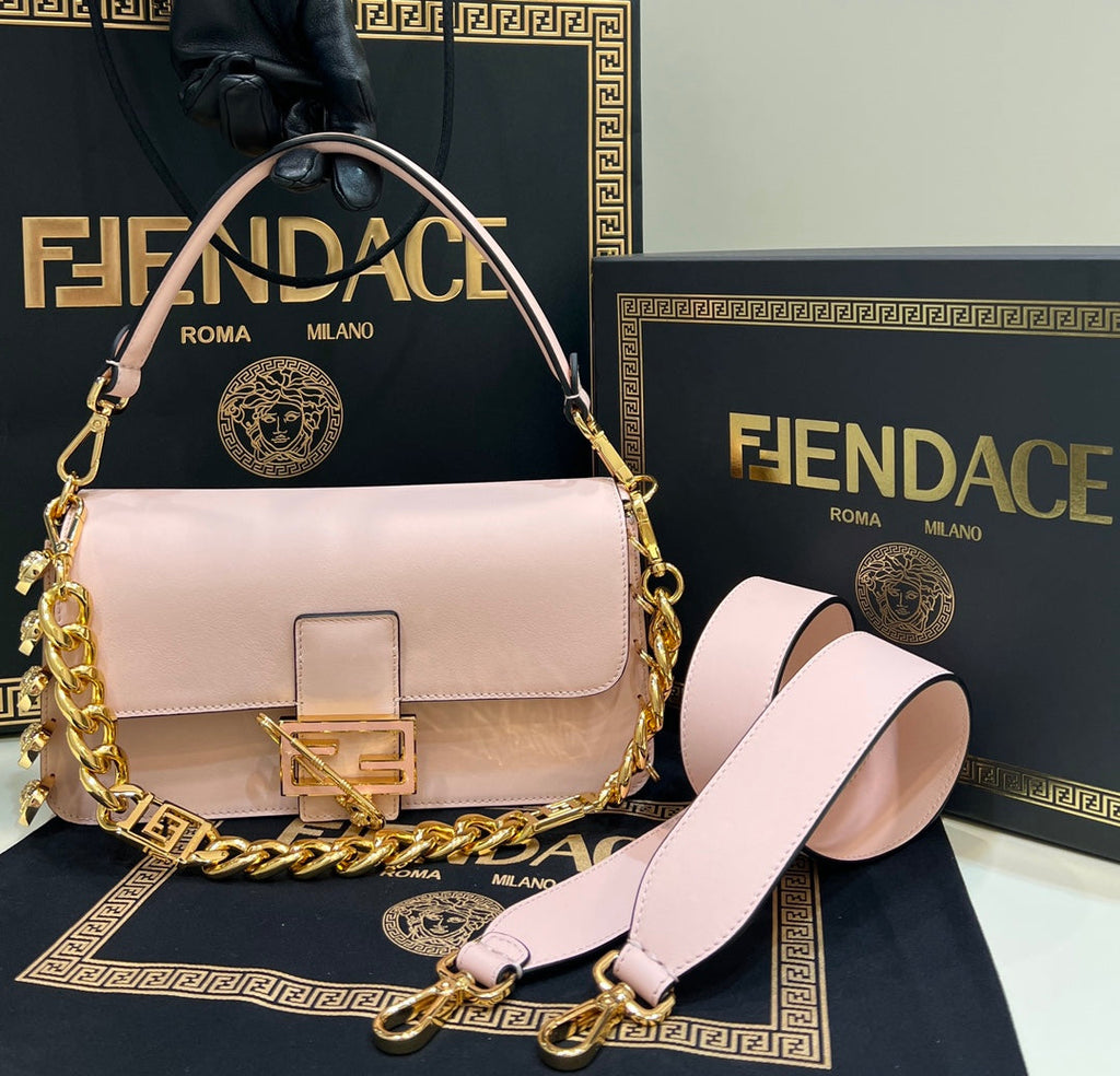 Fendi x Versace Fendace Brooch Baguette NM Bag 8BS068 Pink - Default Title - View 1