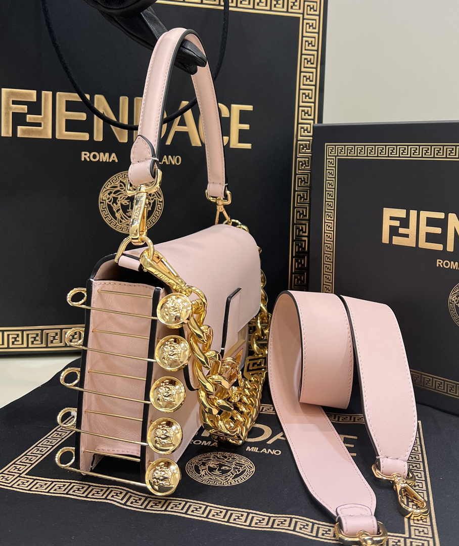 Fendi x Versace Fendace Brooch Baguette NM Bag 8BS068 Pink - Default Title - View 3