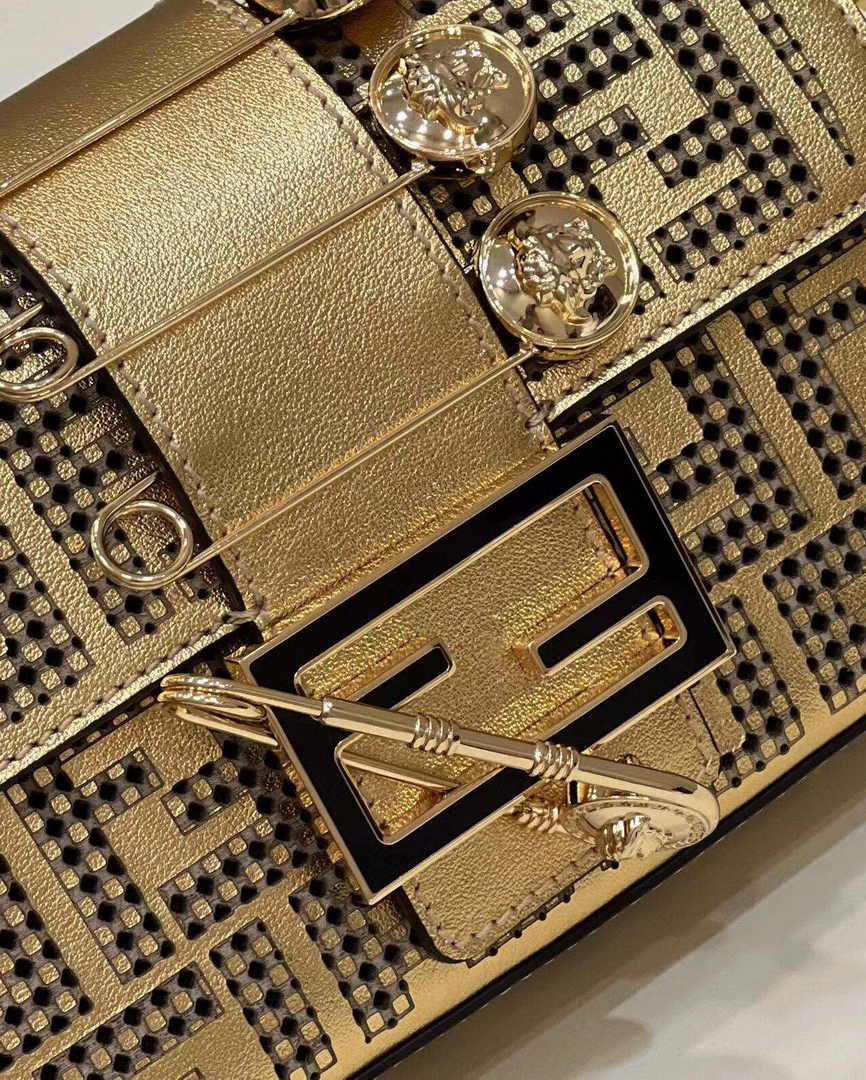 Fendi x Versace Fendace Brooch Baguette NM Bag 8BS066 Gold - Default Title - View 6