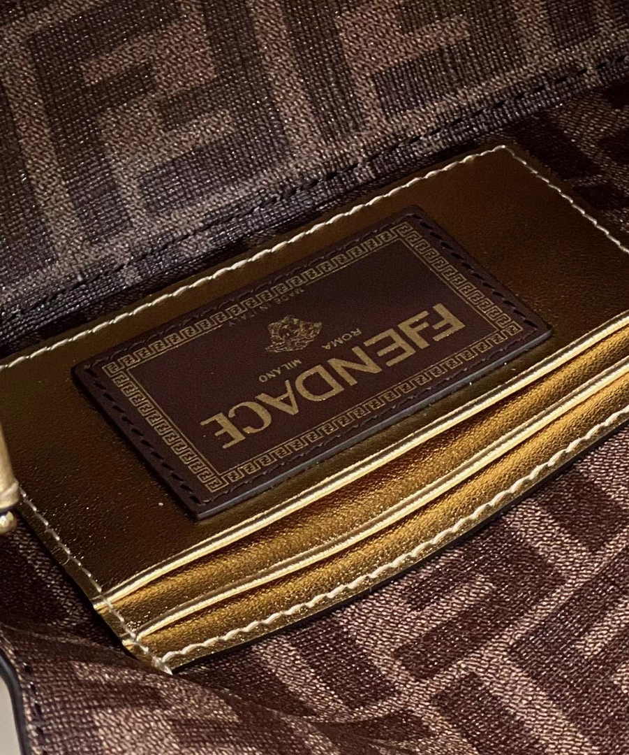 Fendi x Versace Fendace Brooch Baguette NM Bag 8BS066 Gold - Default Title - View 9