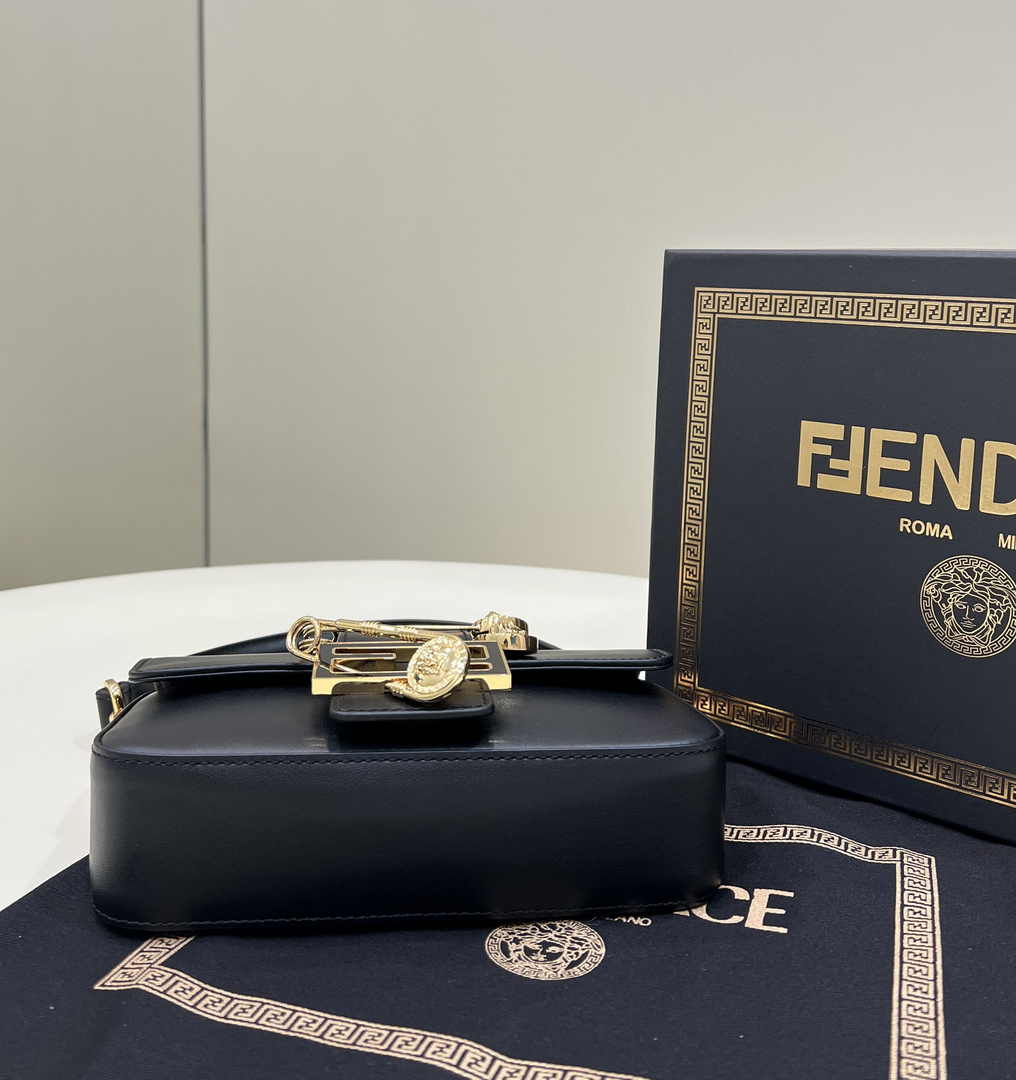 Fendi x Versace Fendace Brooch Baguette NM Bag 8BS066 Black - Default Title - View 4