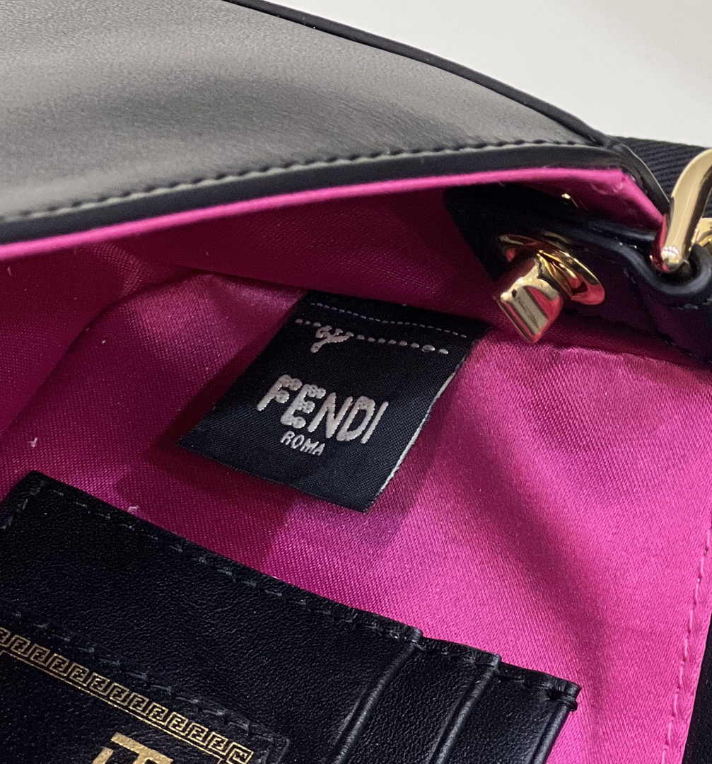 Fendi x Versace Fendace Brooch Baguette NM Bag 8BS066 Black - Default Title - View 6