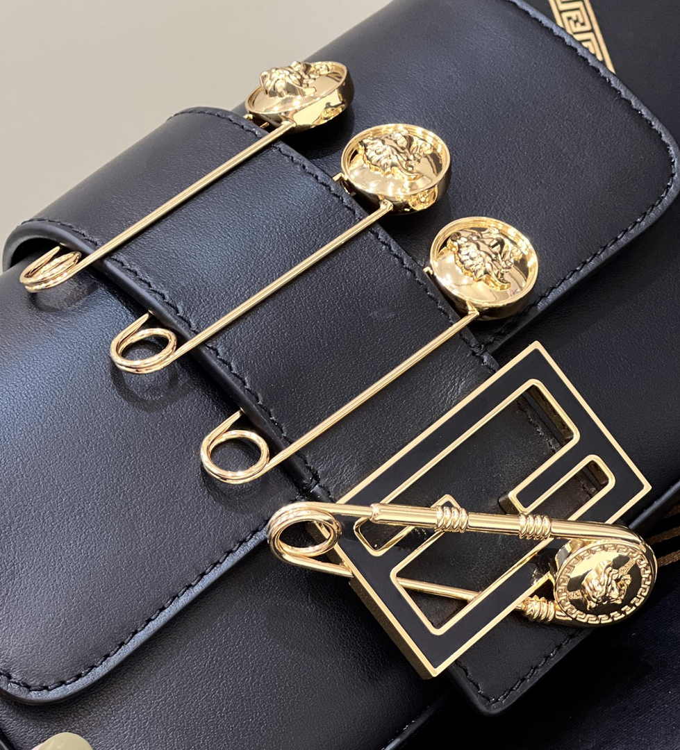 Fendi x Versace Fendace Brooch Baguette NM Bag 8BS066 Black - Default Title - View 8