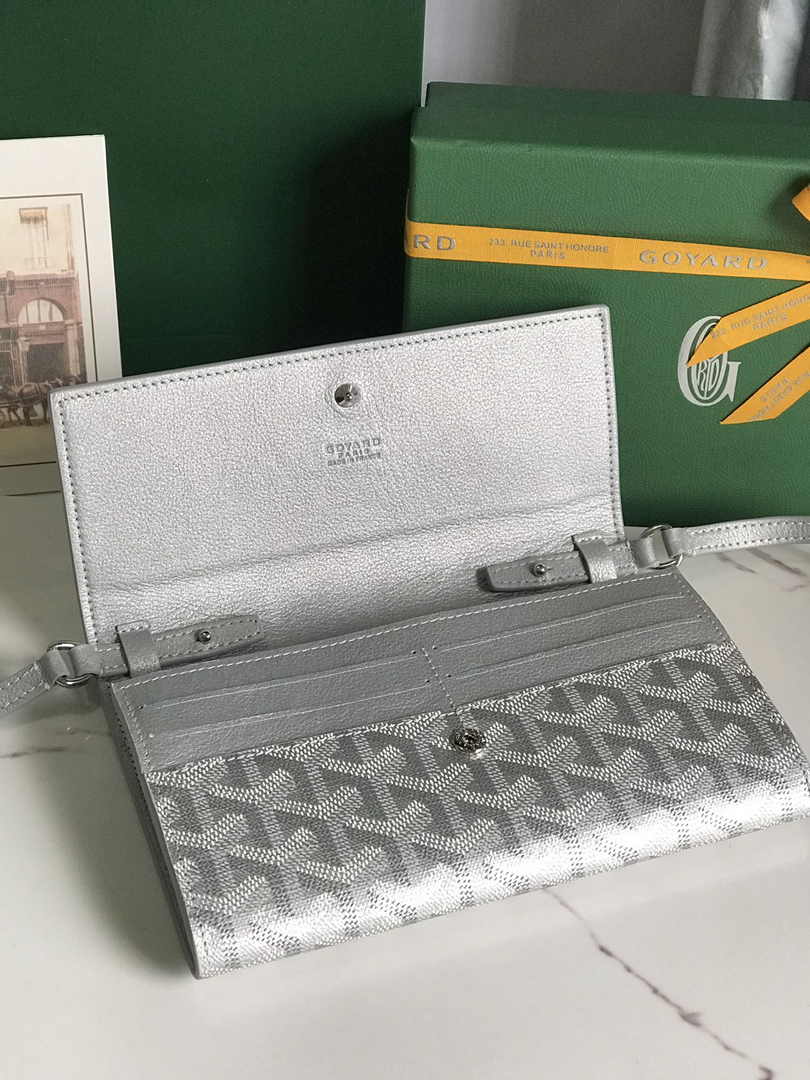 Goyard Varenne Continental Wallet 02019 Light Gray Goyardine Canvas