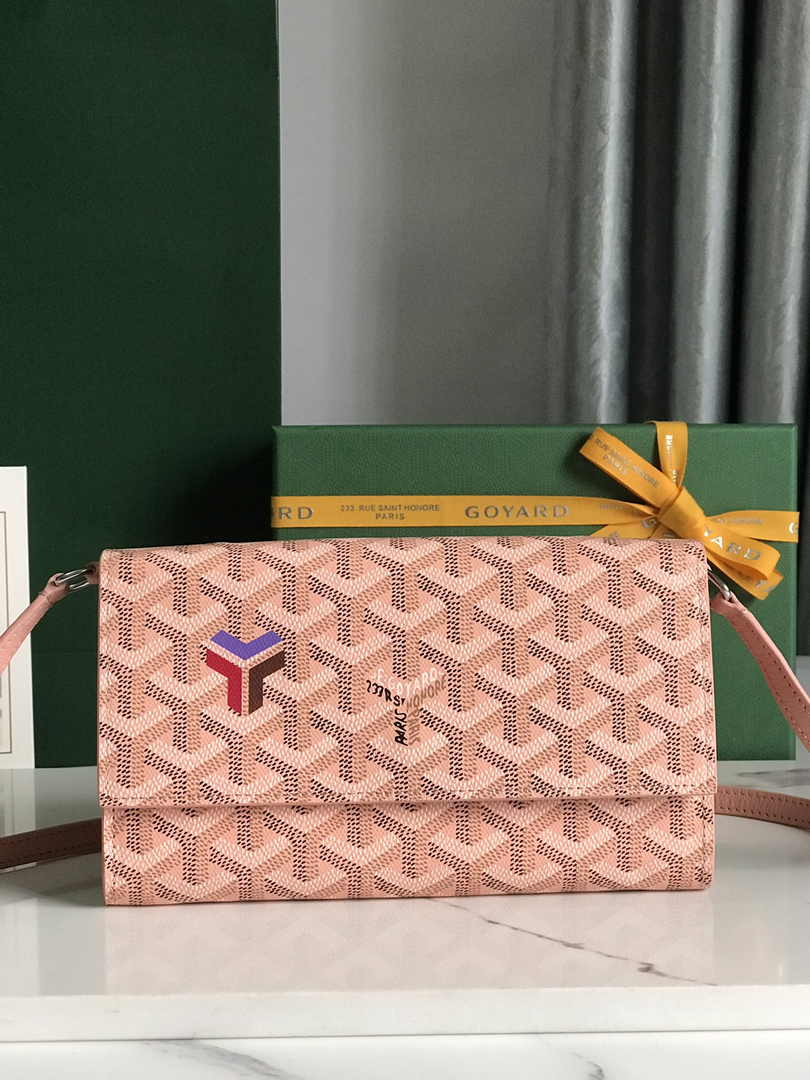 Goyard Varenne Continental Wallet 02019 Pink Goyardine Canvas