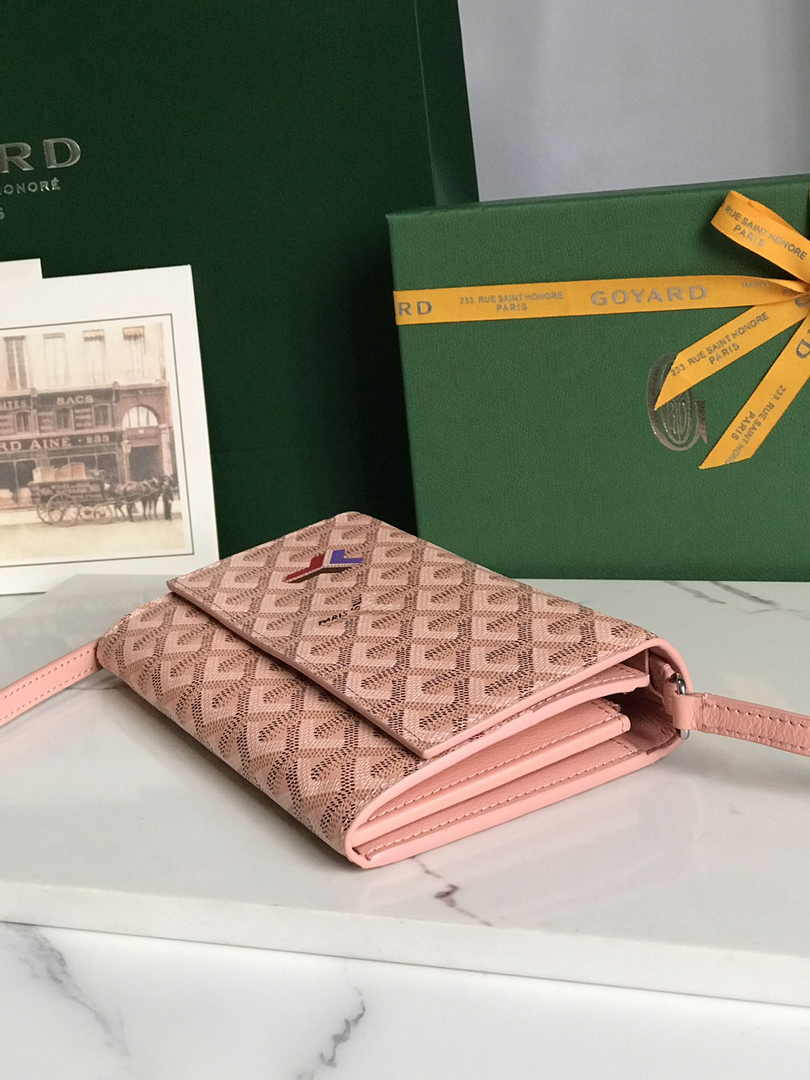 Goyard Varenne Continental Wallet 02019 Pink Goyardine Canvas
