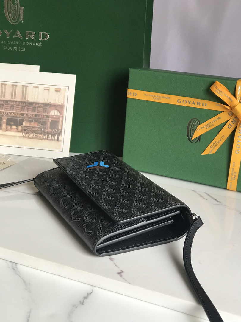 Goyard Varenne Continental Wallet 02019 Black Goyardine Canvas