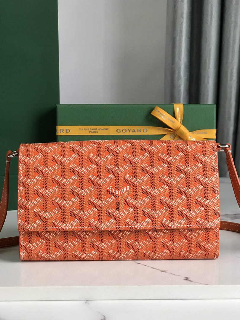 Goyard Varenne Continental Wallet 02019 Goyardine Canvas Orange