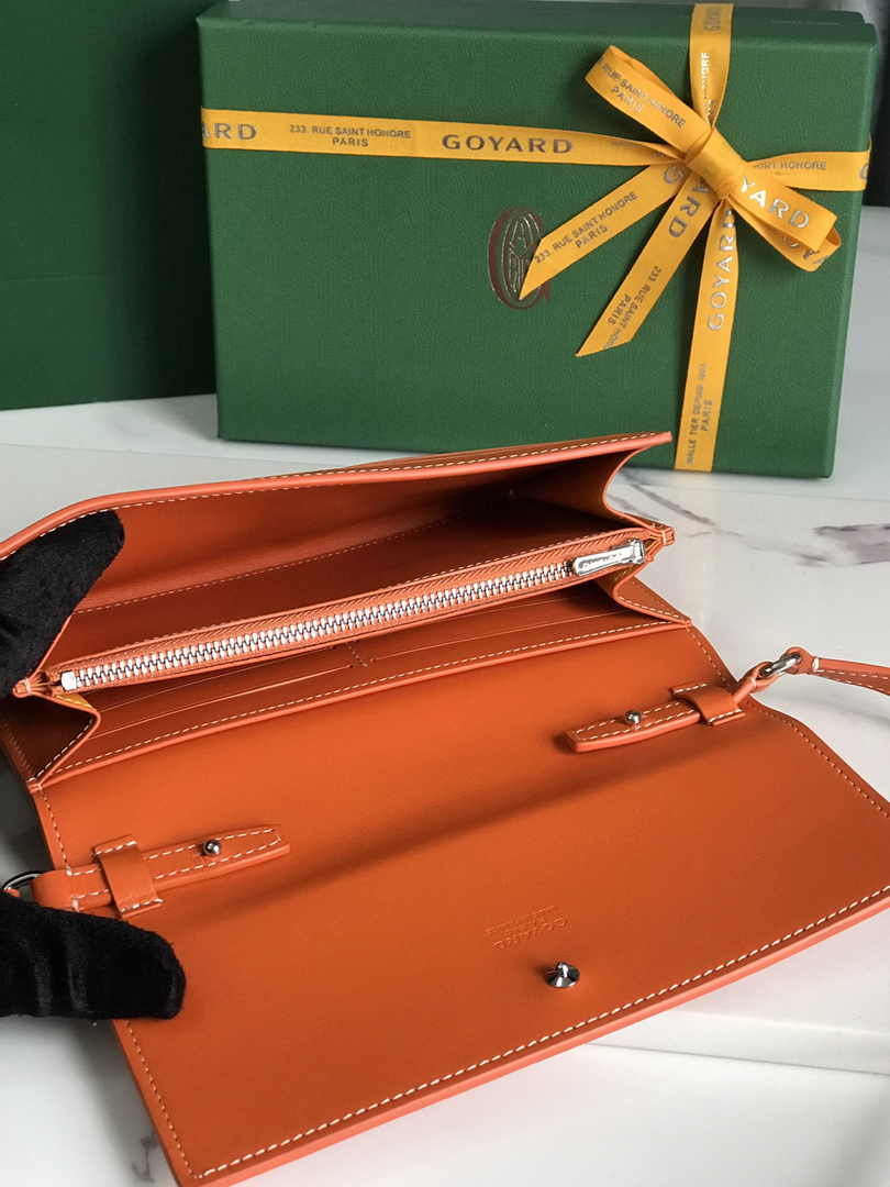 Goyard Varenne Continental Wallet 02019 Goyardine Canvas Orange