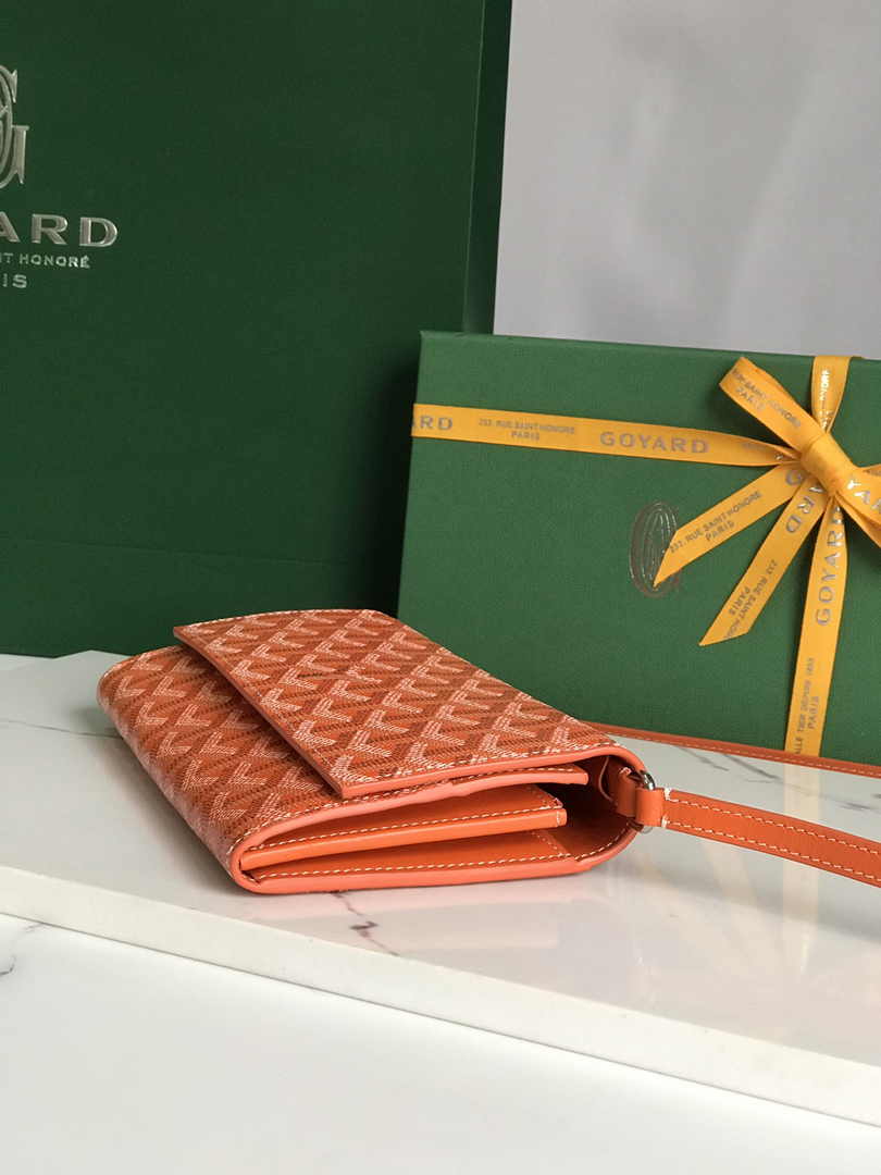 Goyard Varenne Continental Wallet 02019 Goyardine Canvas Orange