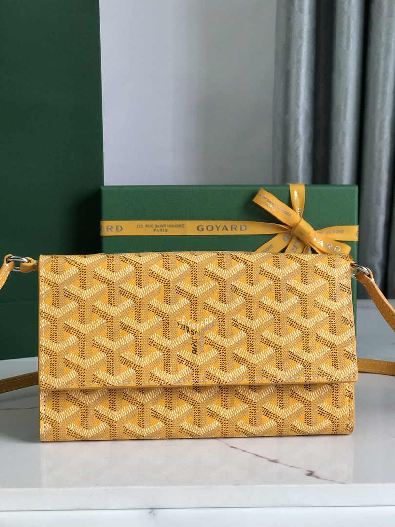 Goyard Varenne Continental Wallet 02019 Goyardine Canvas Yellow