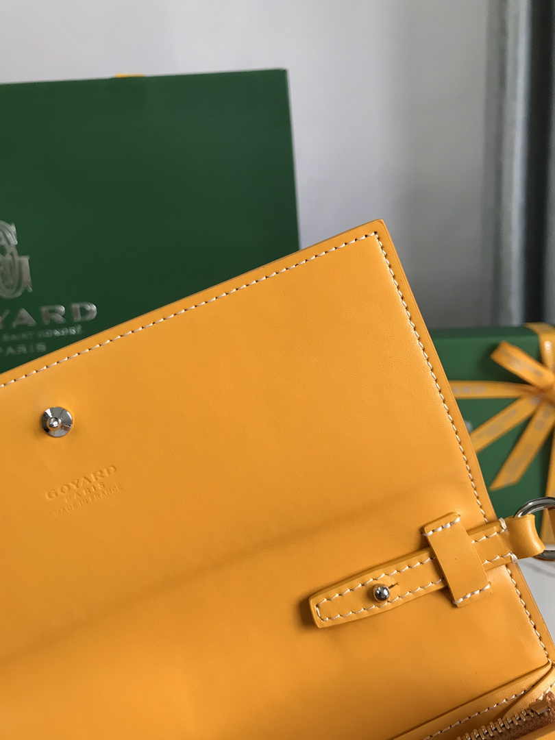 Goyard Varenne Continental Wallet 02019 Goyardine Canvas Yellow