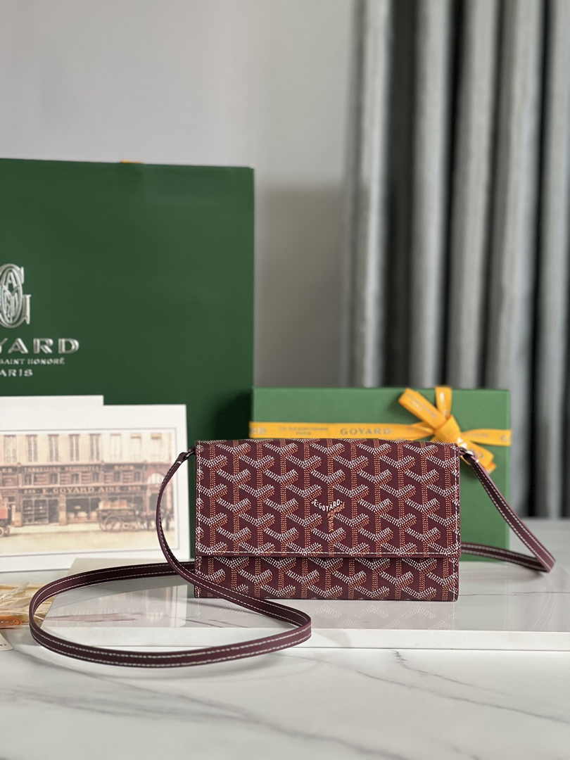Goyard Varenne Continental Wallet 02019 Goyardine Canvas Wine Red