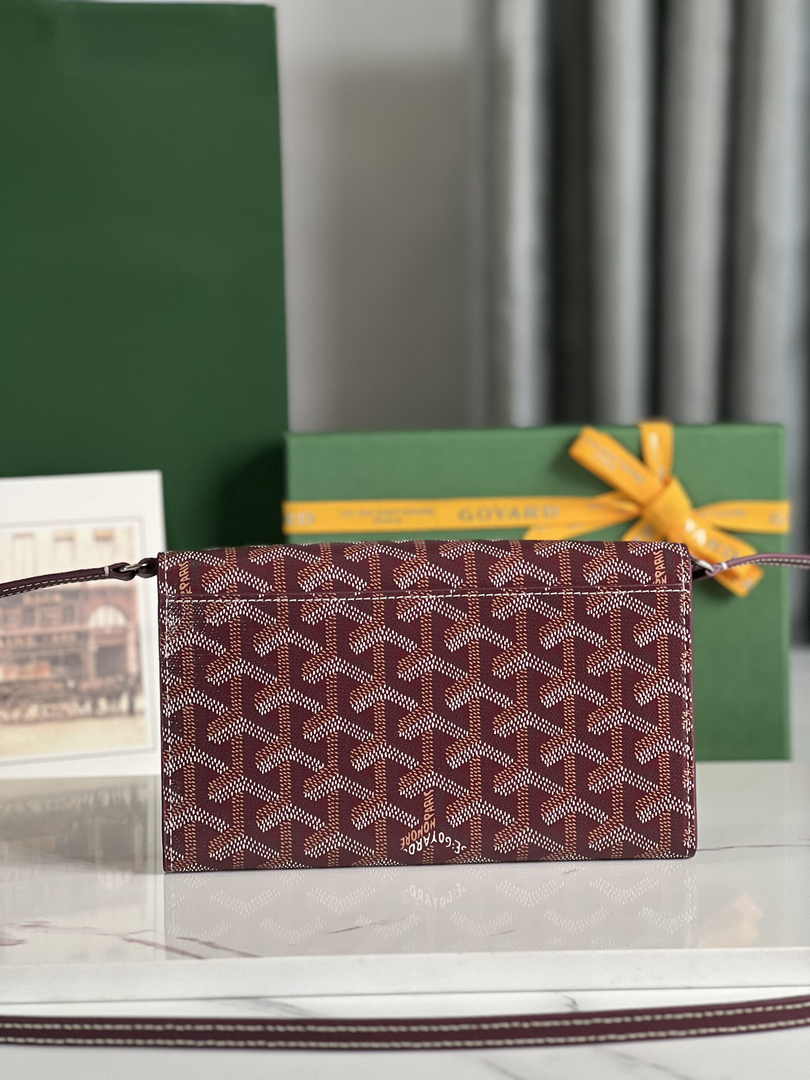 Goyard Varenne Continental Wallet 02019 Goyardine Canvas Wine Red