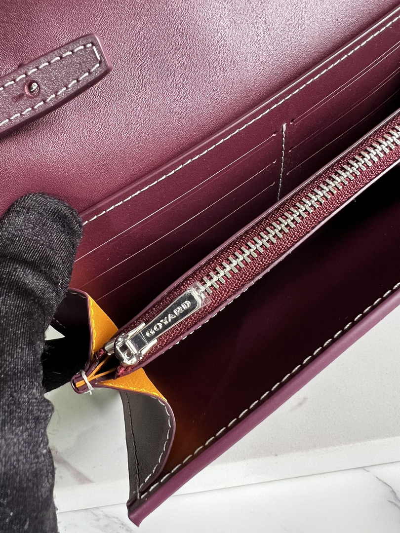 Goyard Varenne Continental Wallet 02019 Goyardine Canvas Wine Red